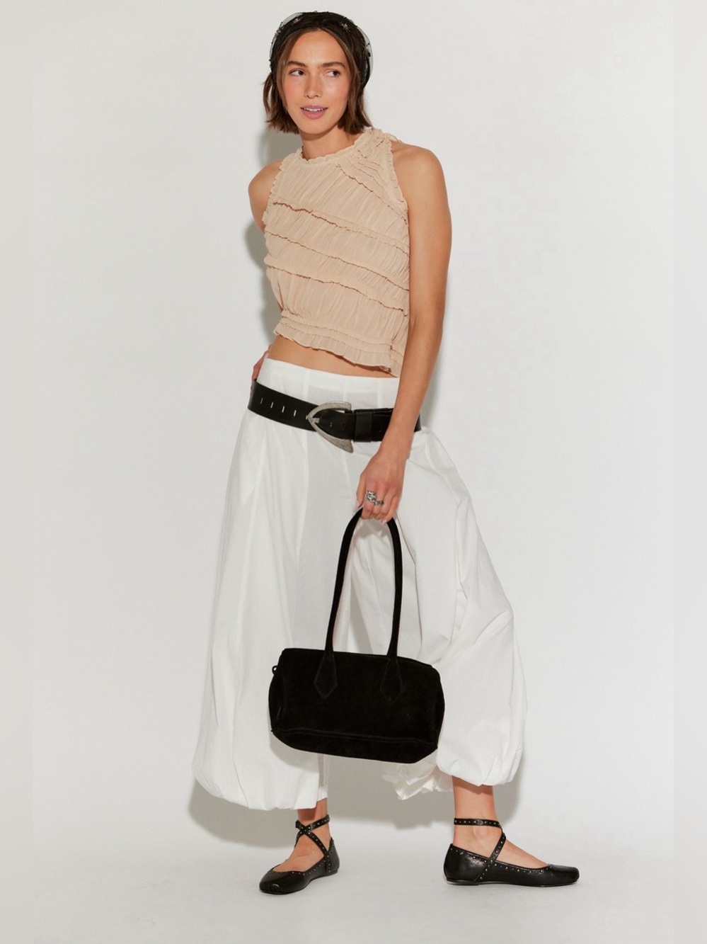 Free People Pink Sands Smocked Top in Pink Sand
